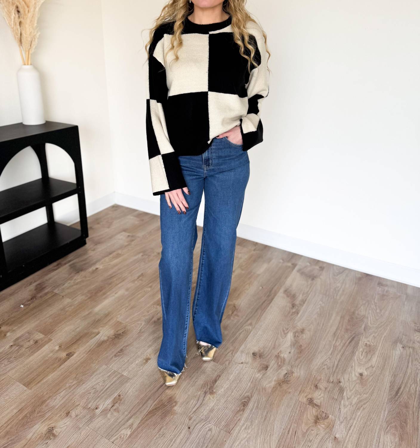 DAZE August High Rise Wide Leg Jeans in blue - women's pants - alternate view