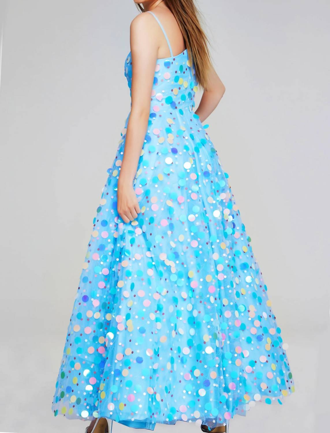 Jovani - Polka Dot Tulle Gown