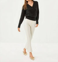 Lilly Pulitzer Liza Shimmer Crop Flare Jeans in coconut metallic - women's pants - detail view