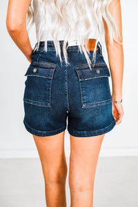 Judy Blue - Back Flap Pocket High Waisted Shorts
