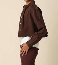 Olivaceous - Denim Cropped Jacket