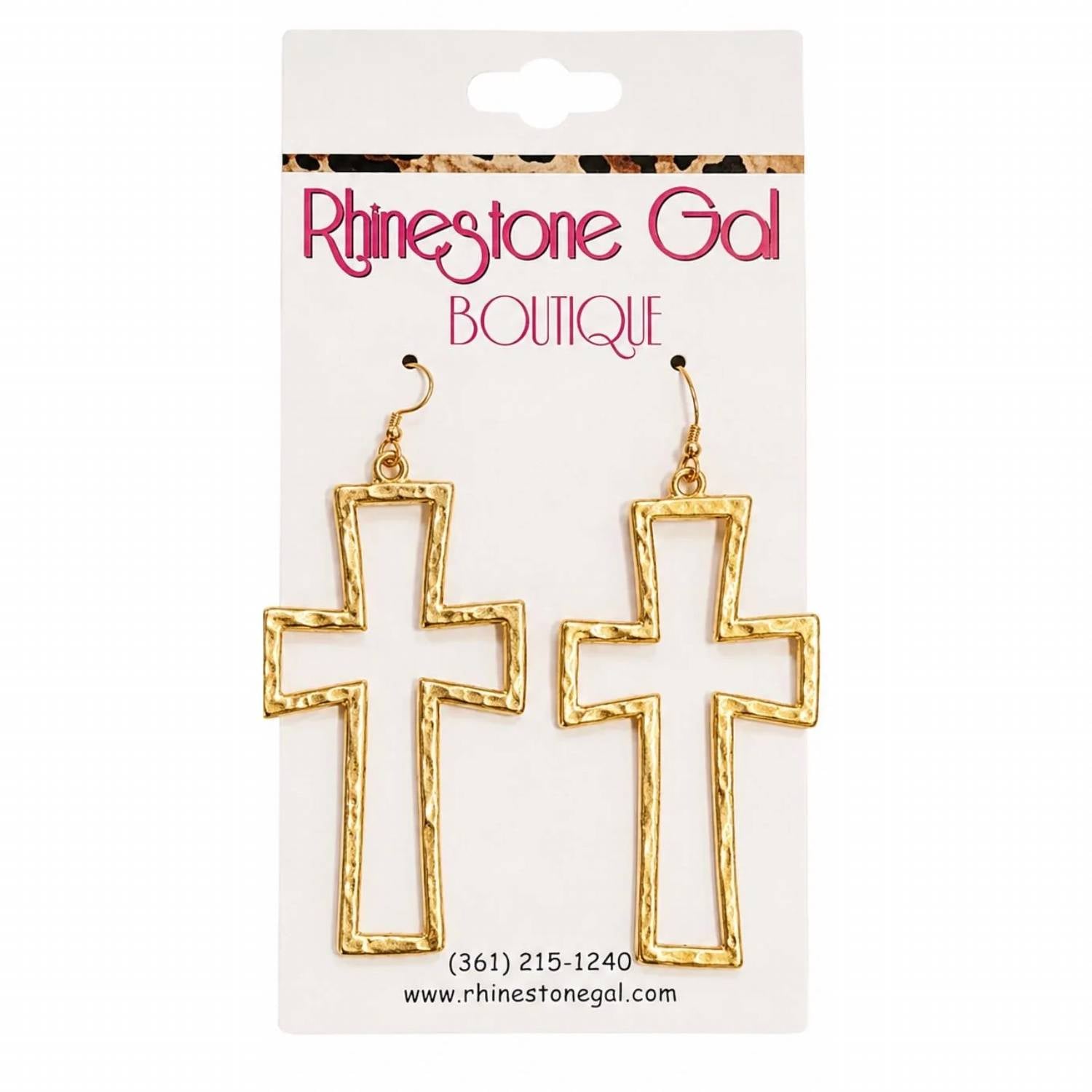 Ellison+Young - Women's Hollow Cross Drop Earrings