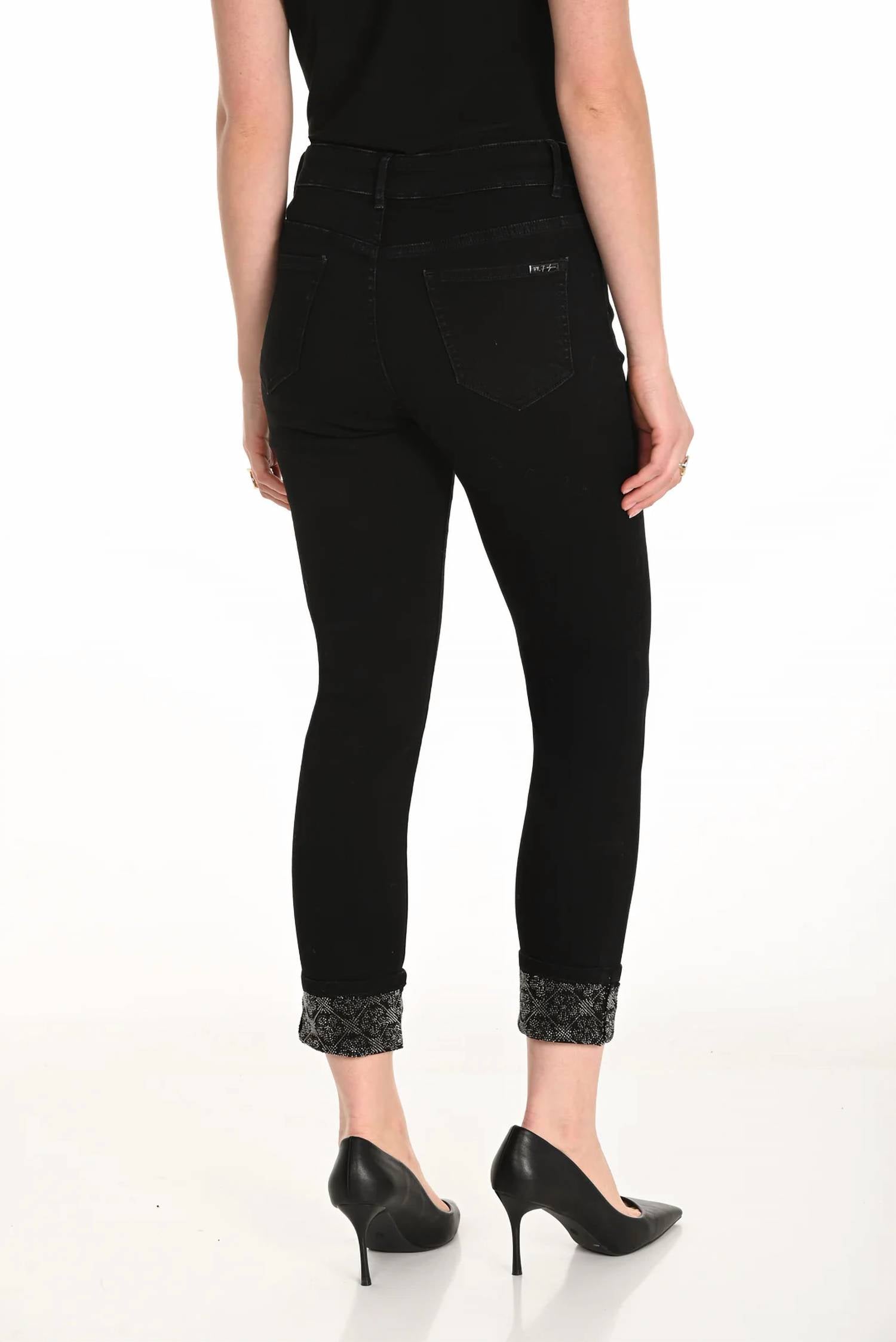 Frank Lyman - Denim Embellished Ankle-length Pant