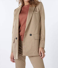 Esqualo - Double Breasted Knitted Diamond Blazer
