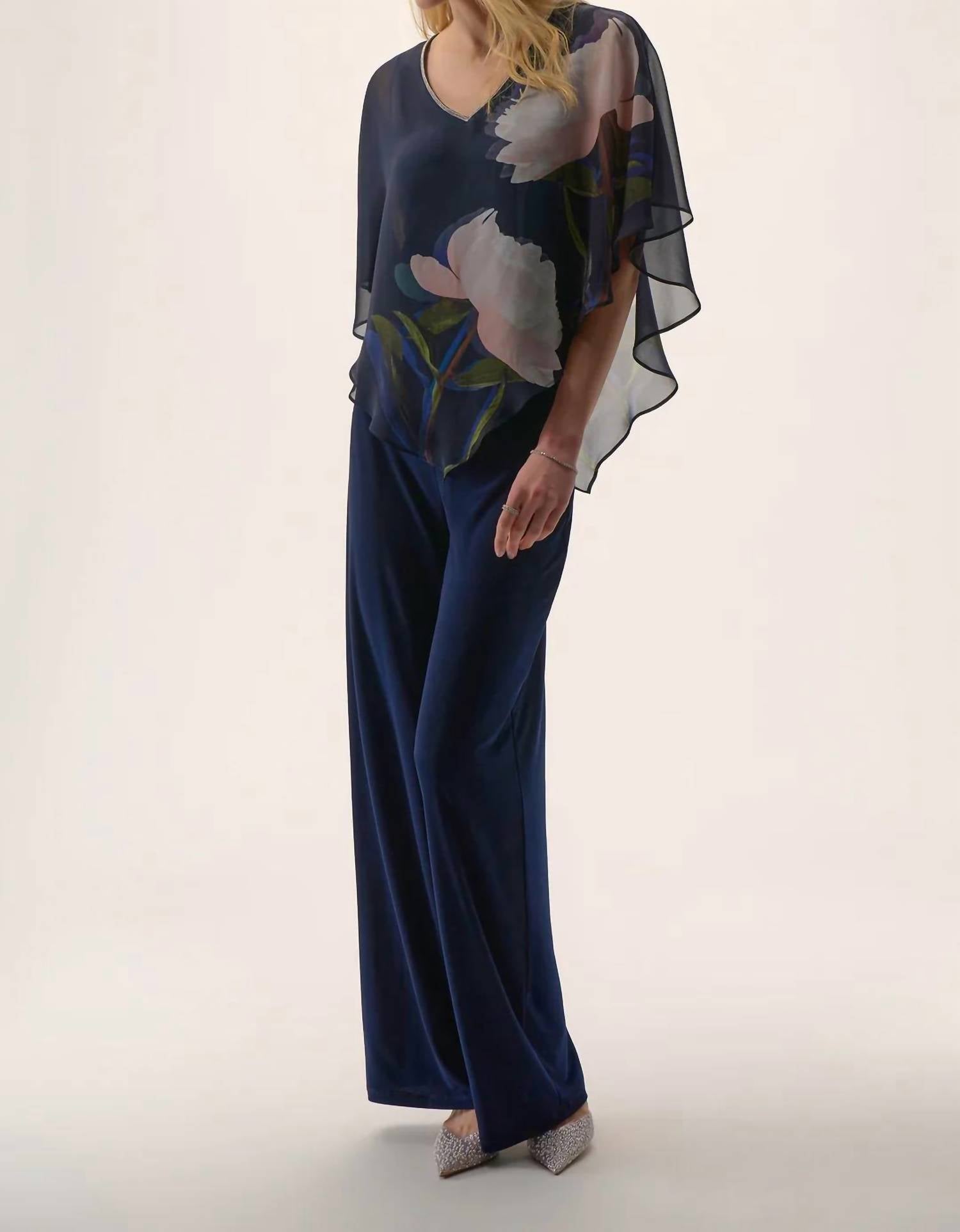 Joseph Ribkoff - Print V-neck Poncho Top