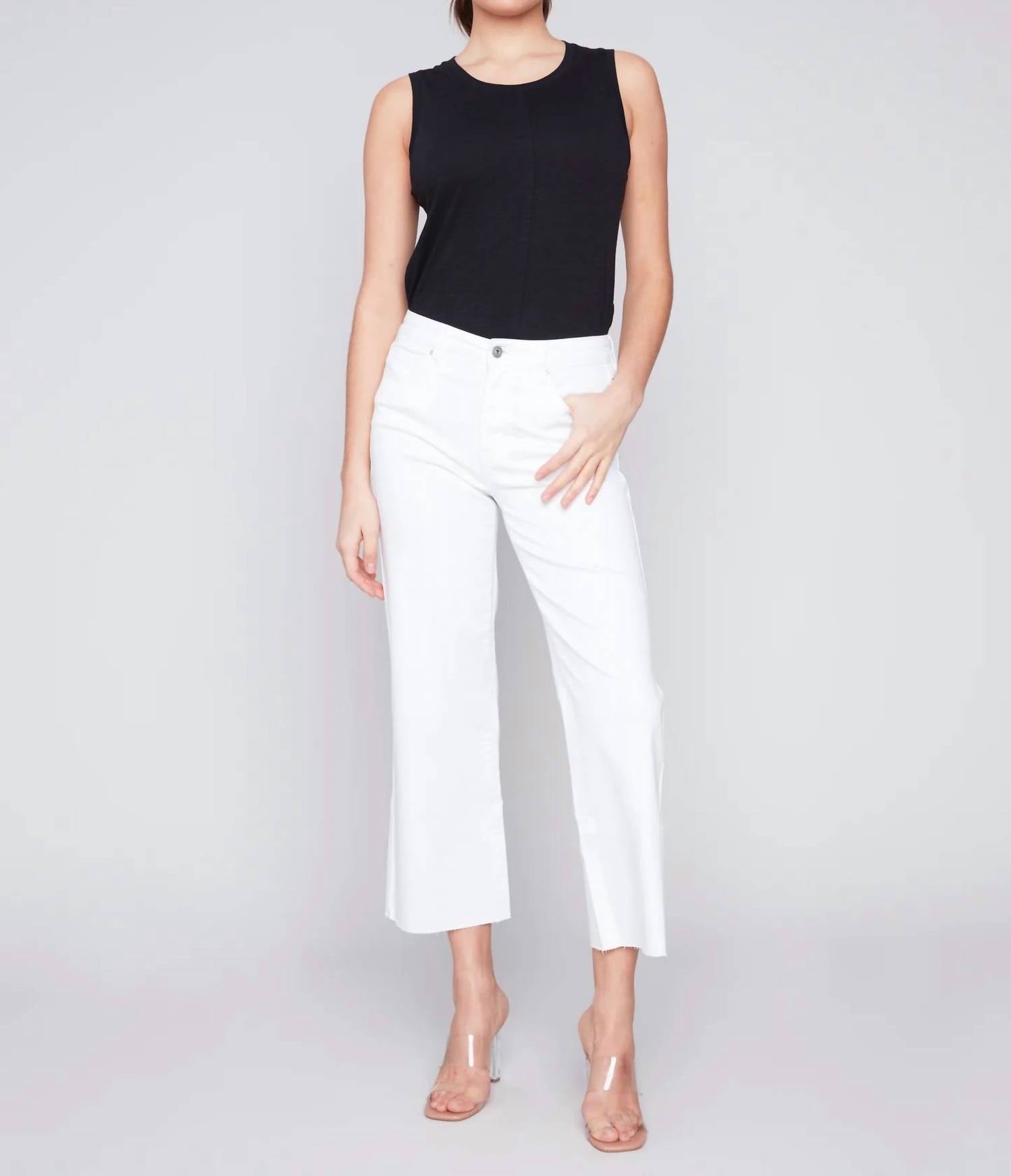 Charlie B - Regular Rise Flare Leg Raw Edge Jean