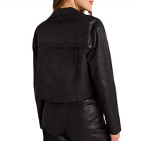 Bella Dahl Women's Billie Cropped Jacket in black - women's jacket - detail view