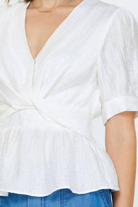 Current Air - Short Sleeve Twist Detail Blouse