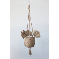 Creative Co-Op - Straw Planter with Jute Hanger