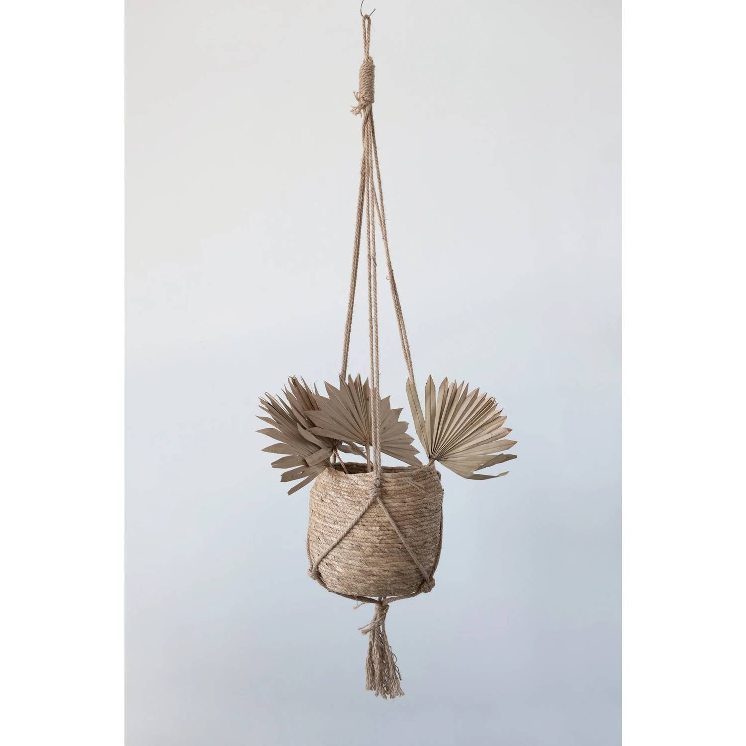 Creative Co-Op - Straw Planter with Jute Hanger