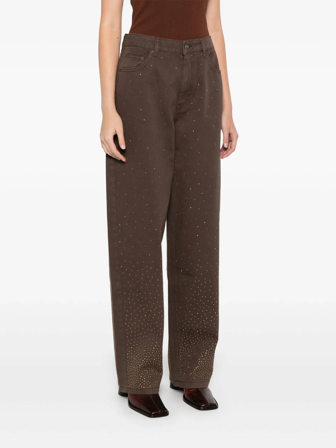 Rotate - Rhinestone Wide Leg Jeans
