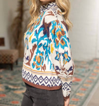 Voy - Vivid Print Smocked Sweater
