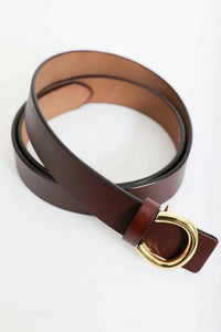Leto - Women's Minimalist Leather Horseshoe Belt
