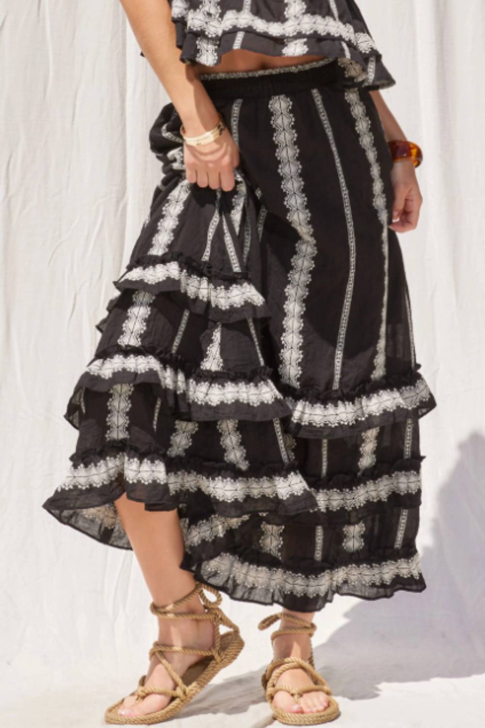 Illa Illa - Embroidered Maxi Skirt