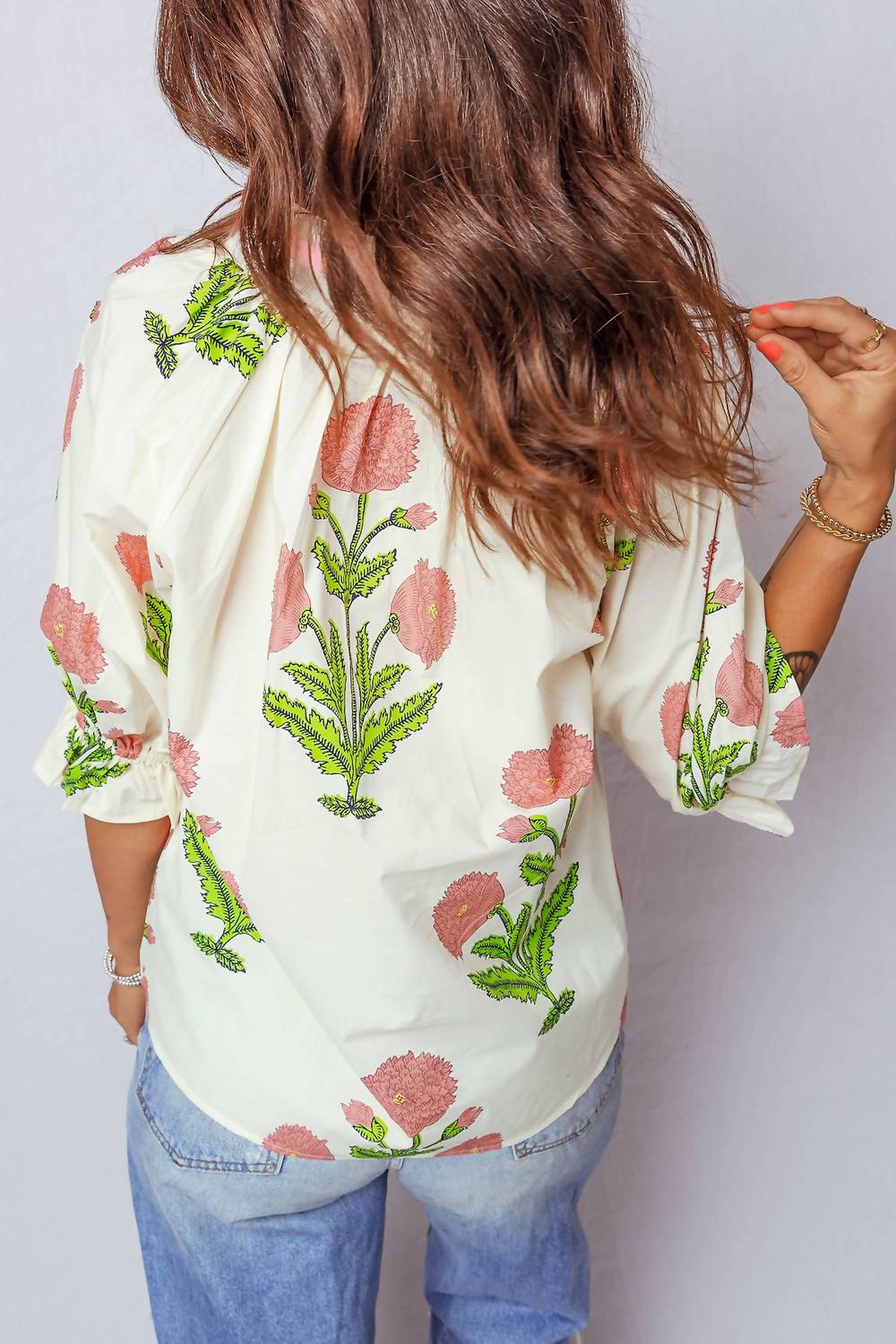 Little Daisy Closet - Spring Wild Flower V Neck Blouse