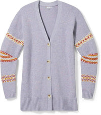 Smartwool Women's Cozy Lodge Merino Wool Boyfriend Cardigan in purple eclipse heather - women's cardigan - view 5
