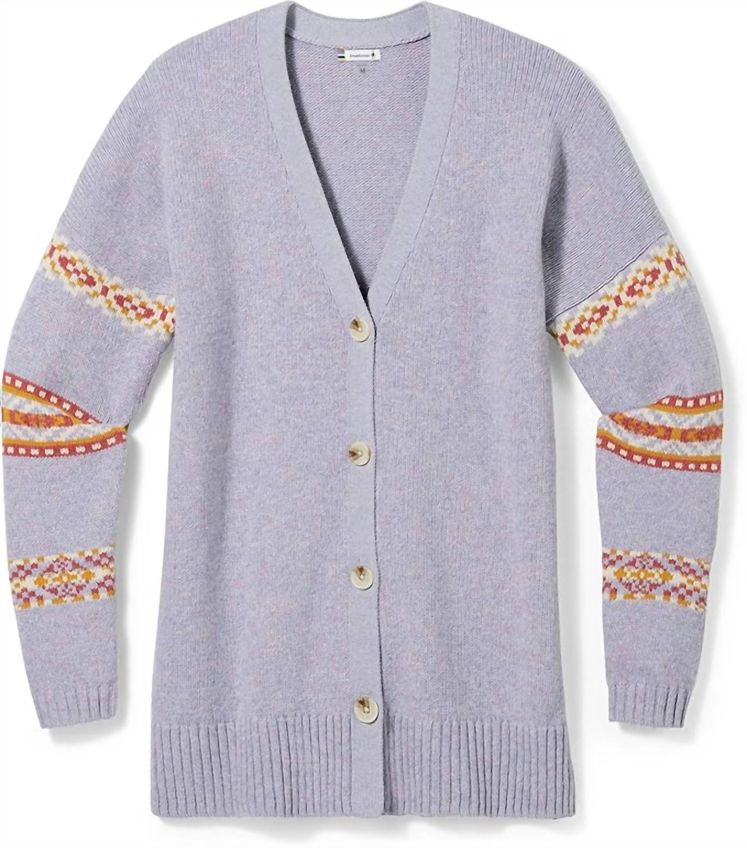 Smartwool Women's Cozy Lodge Merino Wool Boyfriend Cardigan in purple eclipse heather - women's cardigan - view 5