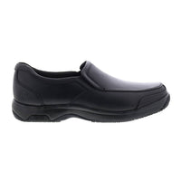 Dunham Men's Battery Park Service Leather Slip-on Shoe in black - men's loafer