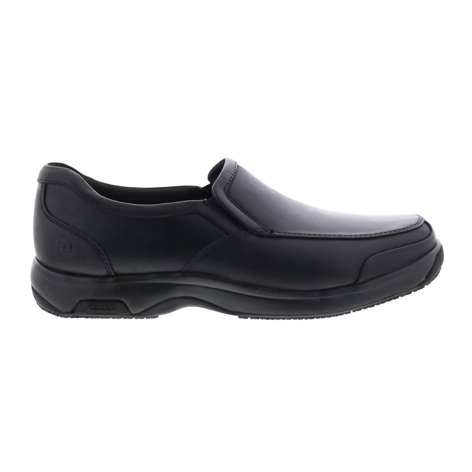 Dunham Men's Battery Park Service Leather Slip-on Shoe in black - men's loafer