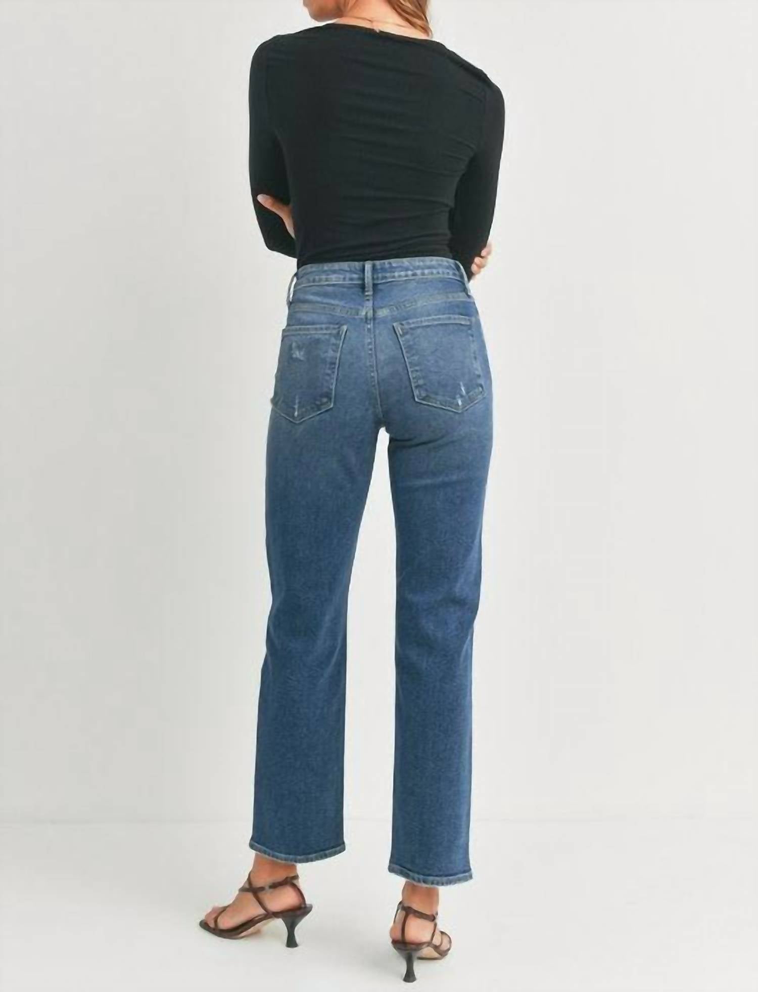 JUST BLACK DENIM The Everything Straight Leg Jean in blue - women's jeans - view 4