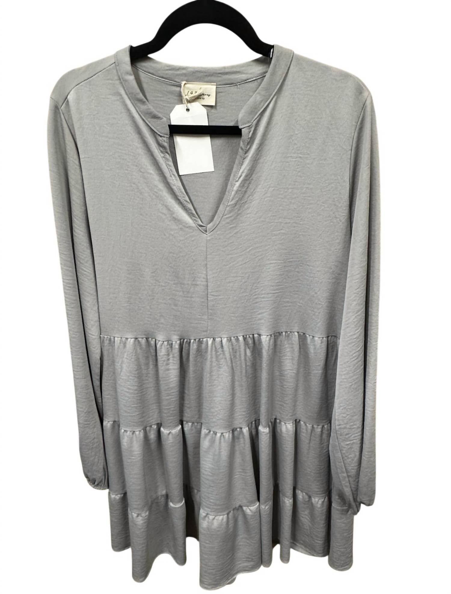 143 STORY Women's Tier Mini Dress in silver - women's dress