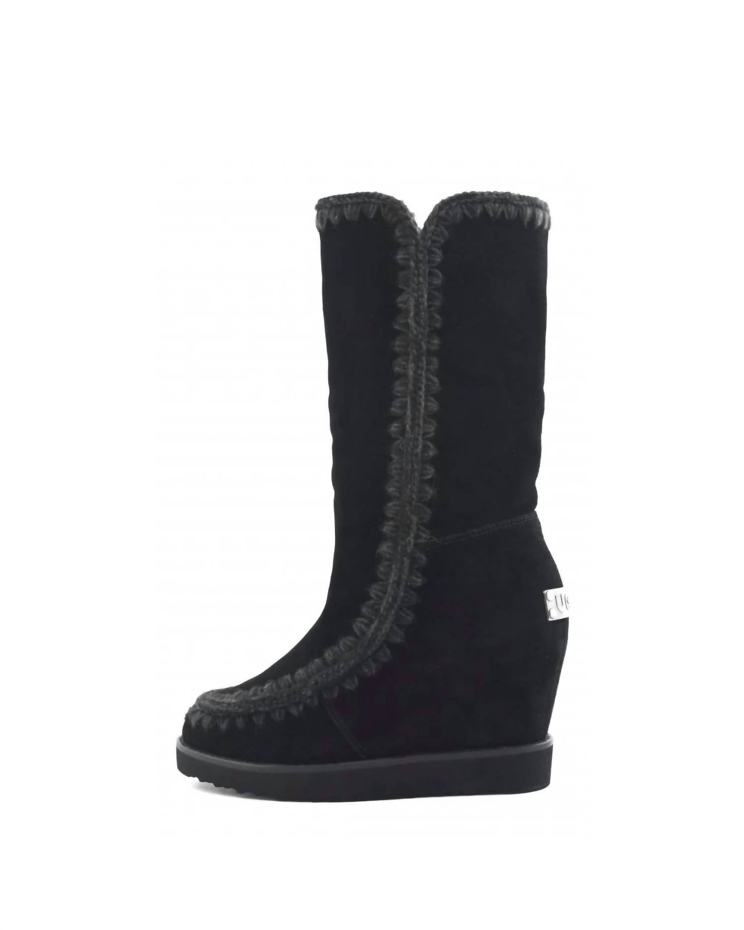 Mou - Women's French Toe Wedge Tall Boots