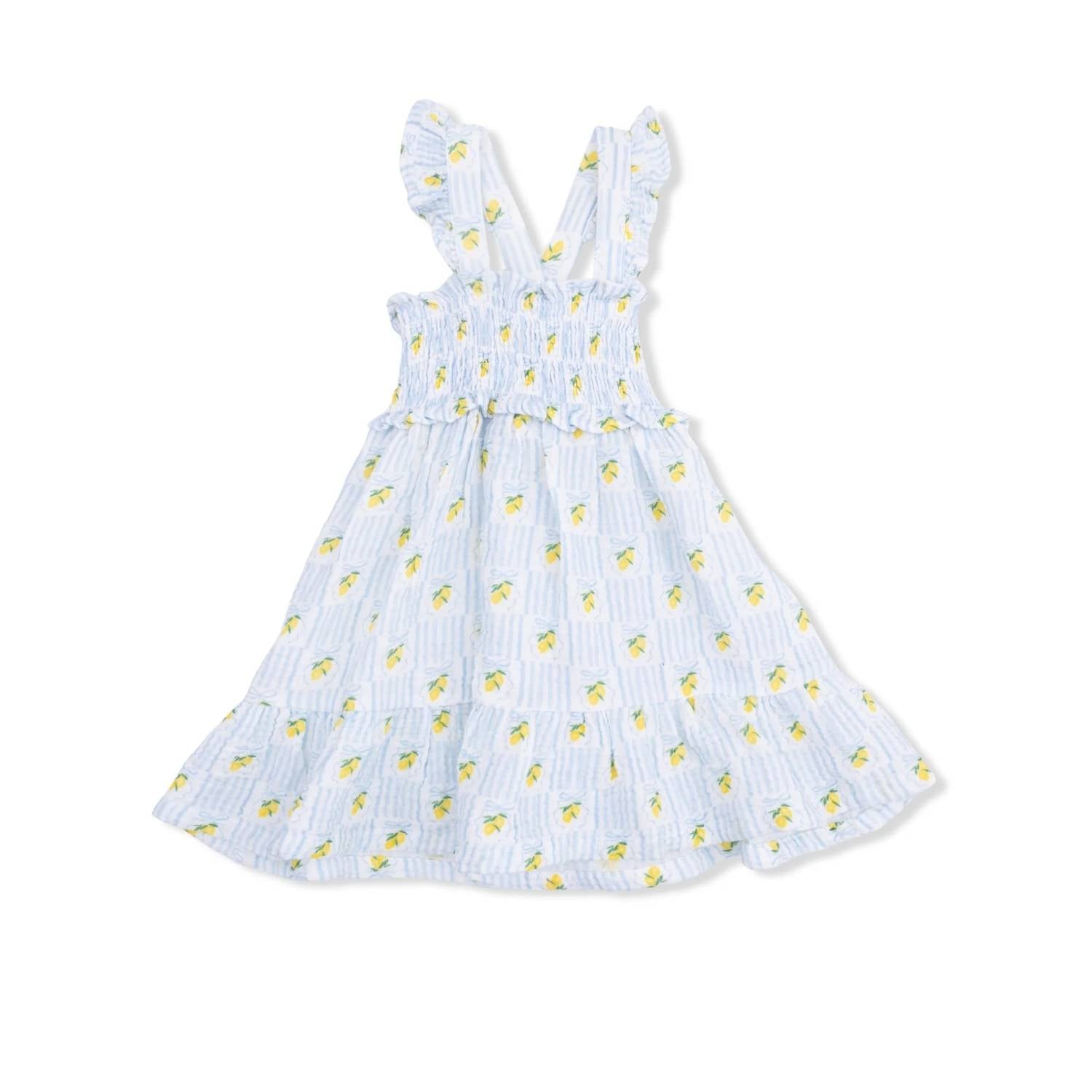 Angel Dear - Girls Lovely Lemons Smocked Ruffle Sundress