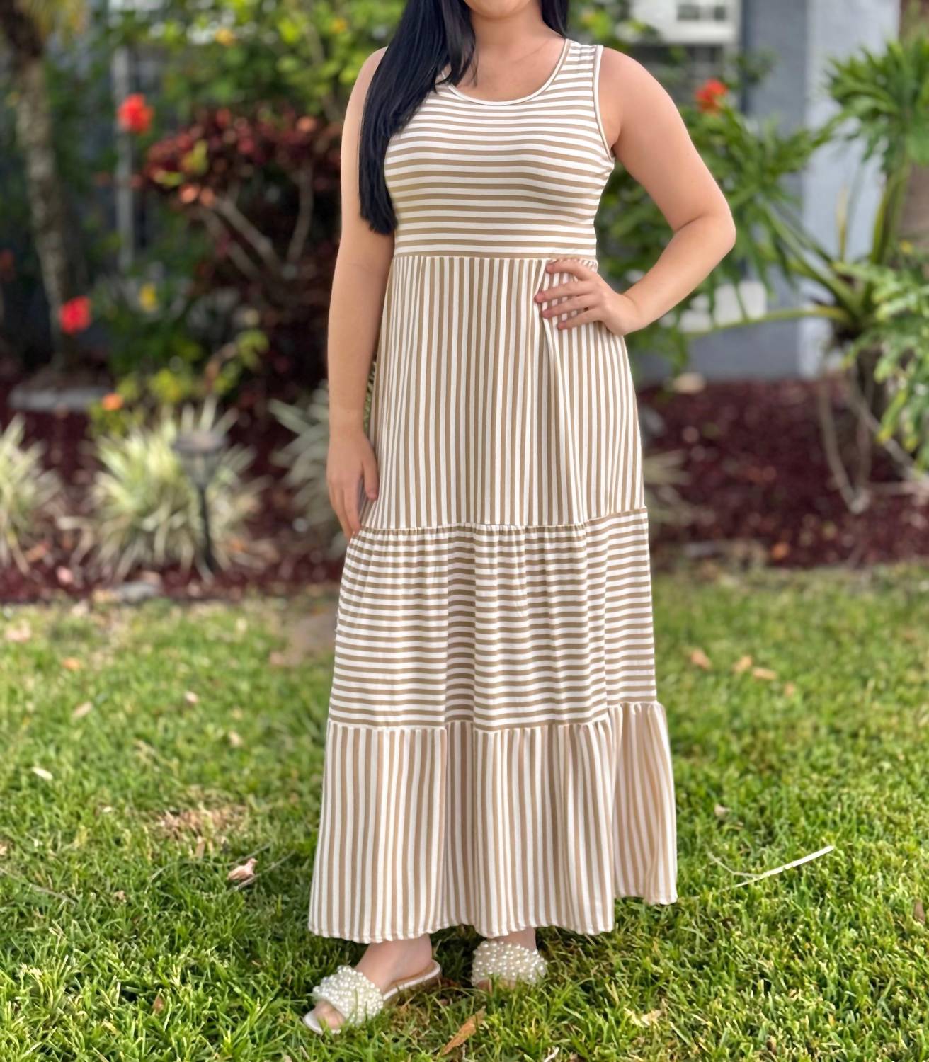 Coco + Carmen - Janie Striped Tiered Maxi Dress