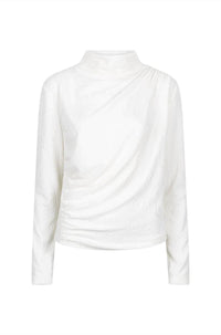 Esqualo - Blenda Burnout Animal Print Turtleneck Top