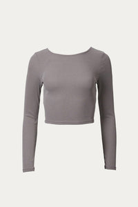 RIBBED OPEN-BACK STRETCH-MODAL TOP