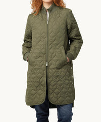 Ilse Jacobsen Padded Quilt Coat in army - women's jacket