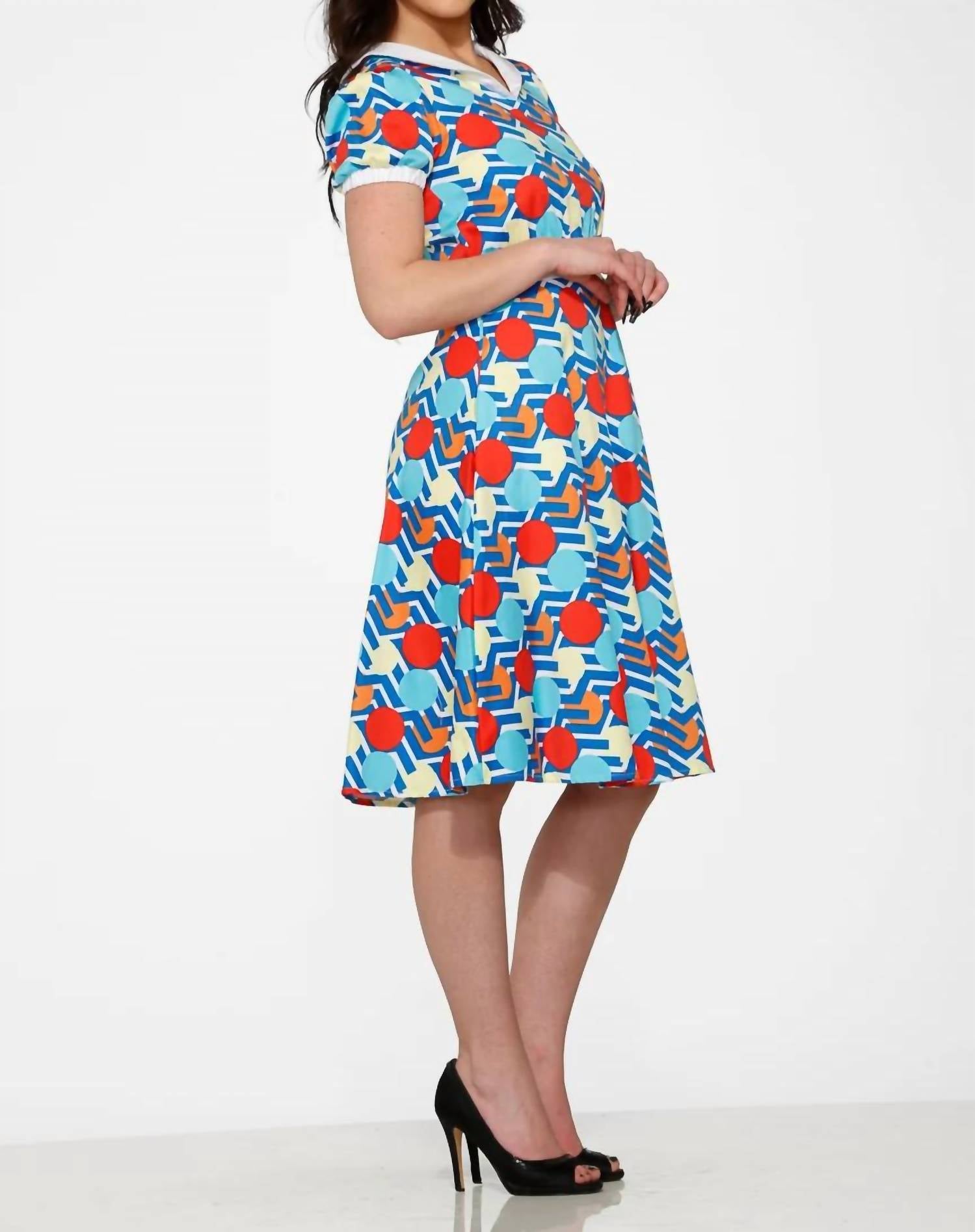 Orchid Bloom - Stripe And Dot Swing Dress