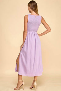 TCEC Palmer Smocked Bodice Midi Dress in lavender - women's dress - view 5