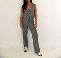 Ribbed Knitted Sweater Pants