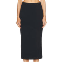 Enza Costa Textured Jacquard Skirt in black - women's skirt - detail view
