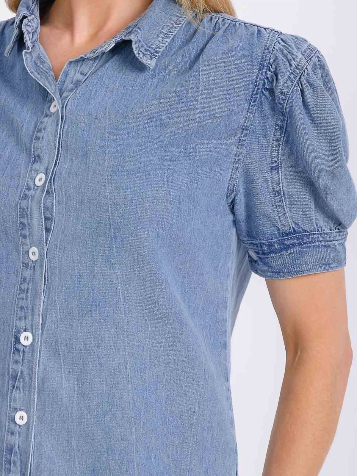 Wholesale Fashion Trends - The Arlo Denim Puff Top