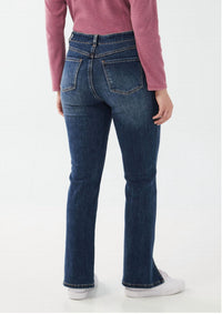 FDJ Front Slit Straight Leg Jeans in deep blue - women's jeans - alternate view