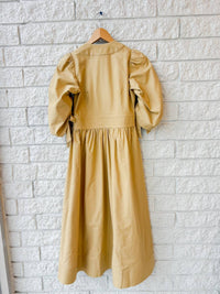 HUNTER BELL Lavin Midi Dress in british khaki - women's dress - alternate view