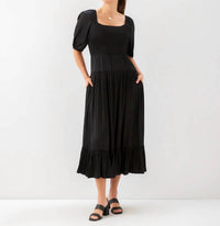 Karen Kane - Blouson Sleeve Smocked Midi Dress
