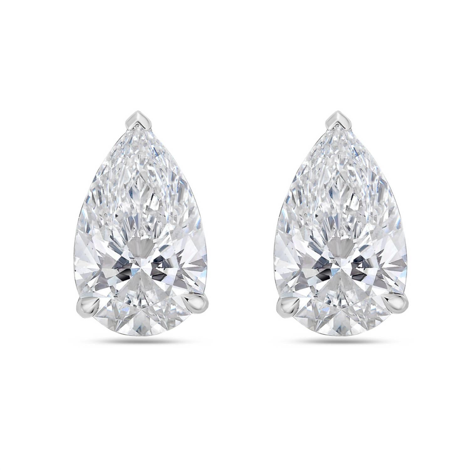 Diana M Jewels - 4.00 Cts Lab Grown Pear Cut Stud Earrings