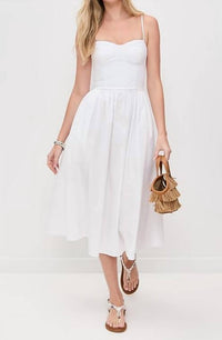 Le Bop Paige Bustier Midi Dress in white - women's dress - view 4