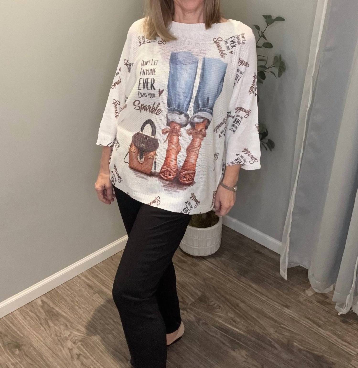 Yolly - Don’t Let Anyone Dull Your Sparkle Boatneck Top
