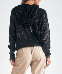Elan - Metallic Knit Hoodie