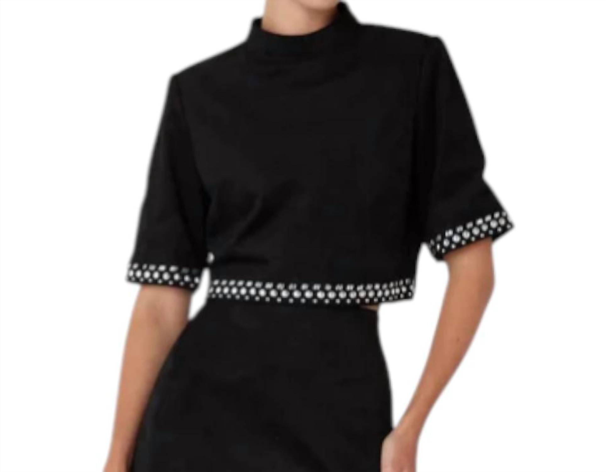 Js71 - Zoe Studded Mock Neck Top