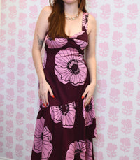 adelyn rae Calla Floral Tiered Dress in violet - women's dress - alternate view