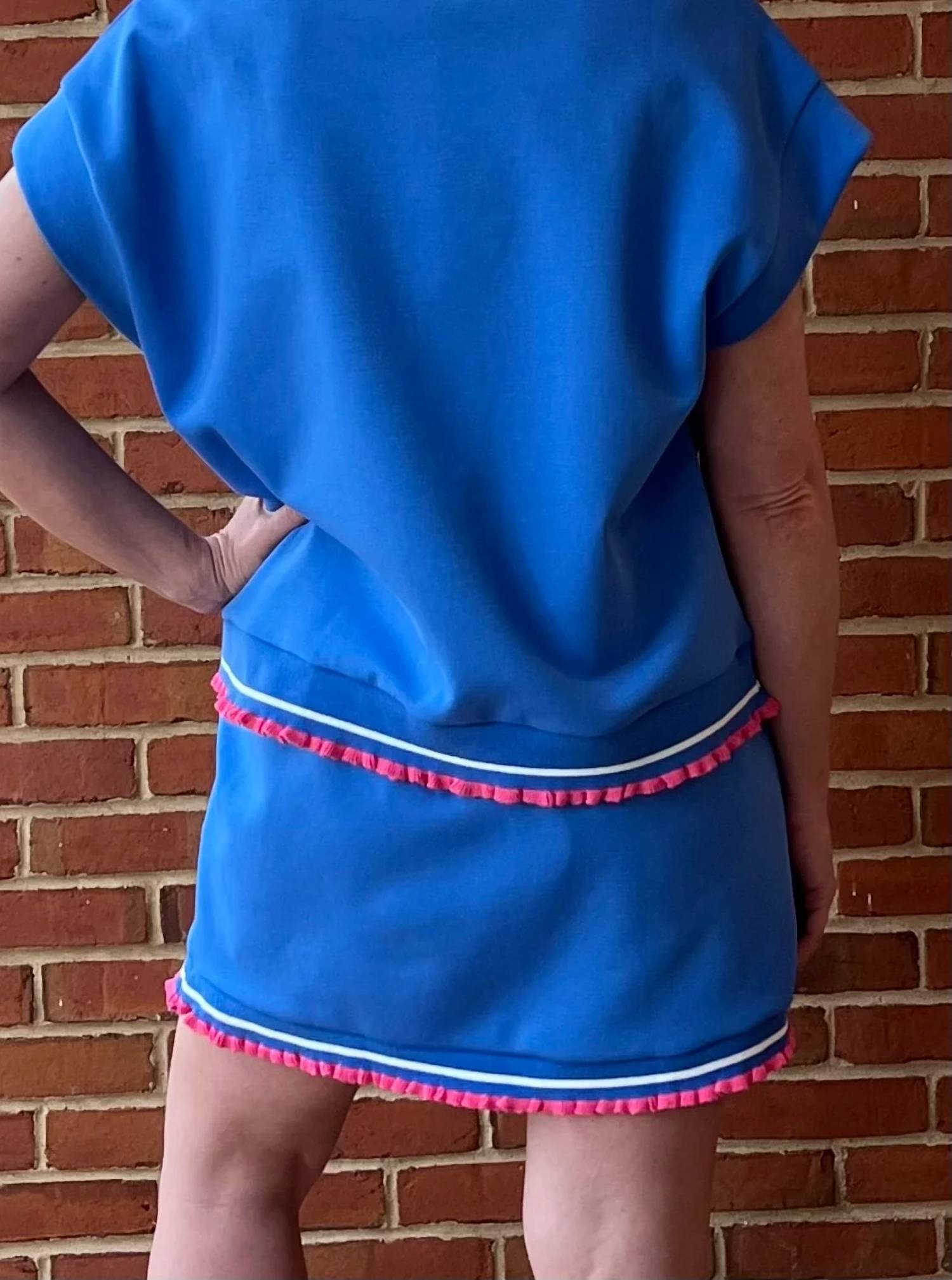 Umgee - Pink Piping Mini Skirt