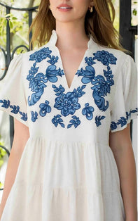 Mint Exclusives - Jackie Flutter Sleeve Embroidered Dress