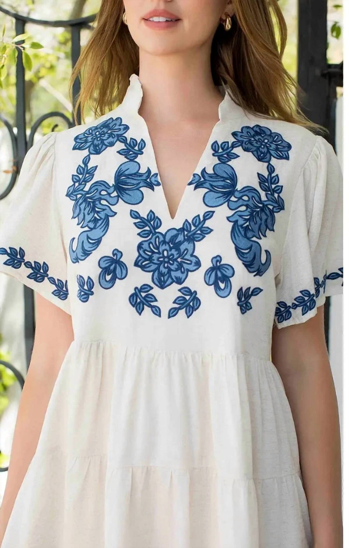 Mint Exclusives - Jackie Flutter Sleeve Embroidered Dress