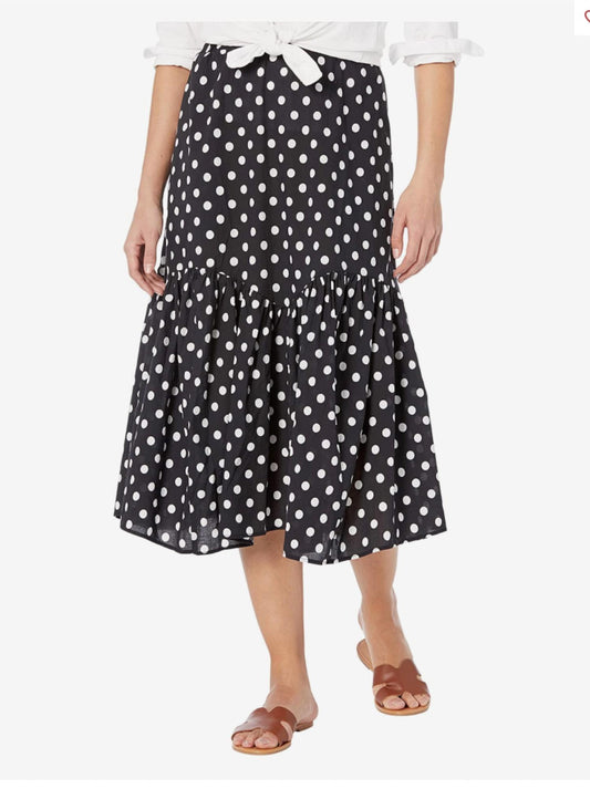 Polka dot midi skirt