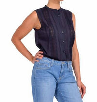 Frame - Lace Trimmed Sleeveless Shirt